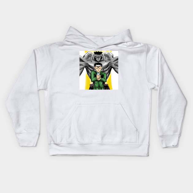 yusuke urameshi in reigun art tournament Kids Hoodie by jorge_lebeau